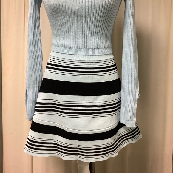 A.L.C Striped Mini Pull On Skirt Lovers + Friends ribbed cropped sweater - Picture 3 of 16